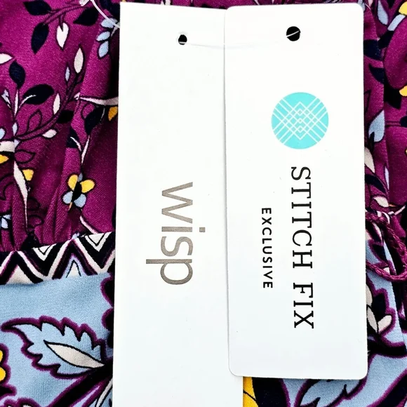 Wisp Ryenne Jersey Women's Purple Floral Print V-Neck Sleeveless Dress Size 2 - Picture 11 of 16